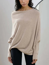 Celmara | Women’s Draped High-Neck Knit Sweater