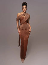 Agatha | Women’s Luxe One-Shoulder Maxi Dress