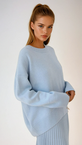Rienah | Women’s Oversized Crewneck Knit Sweater