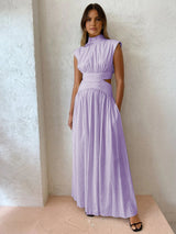 Leera | Women’s Cut-Out Mock Neck Maxi Dress