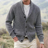 Brennar | Men’s Ribbed Knit Shawl Collar Cardigan