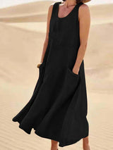 Brielle | Women’s Sleeveless Cotton-Linen Dress