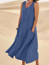 Brielle | Women’s Sleeveless Cotton-Linen Dress