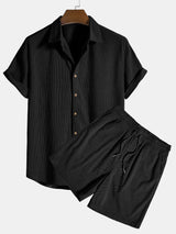 Caden | Men’s Corduroy Short-Sleeve Shirt & Shorts Set