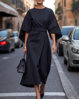 Celesia | Women’s Lantern Sleeve Belted Dress
