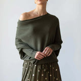 Celmara | Women’s Draped High-Neck Knit Sweater
