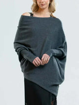 Celmara | Women’s Draped High-Neck Knit Sweater