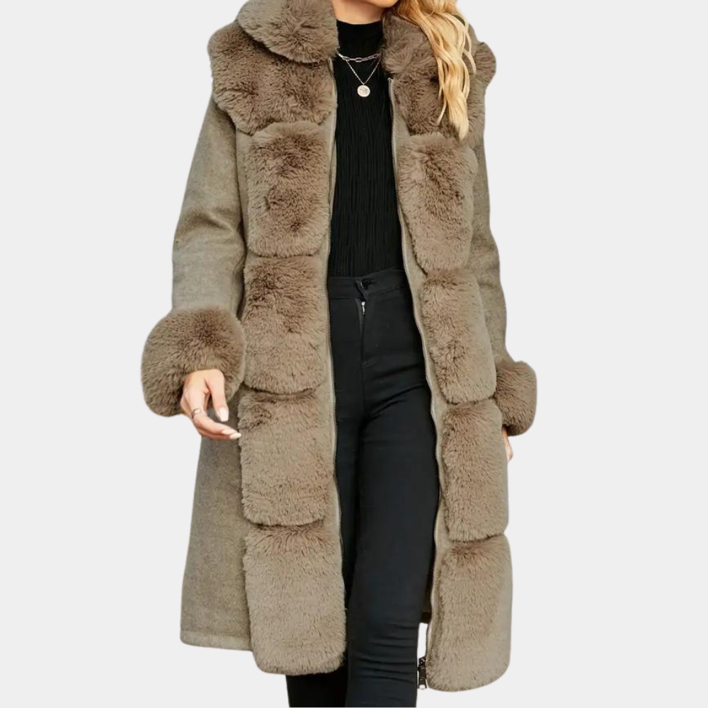 Christine | Plush Winter Coat for Women in Elegant Brown 1