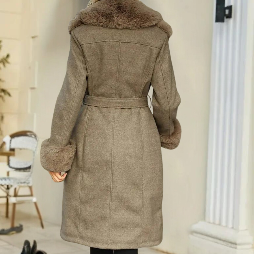Christine | Plush Winter Coat for Women in Elegant Brown 2