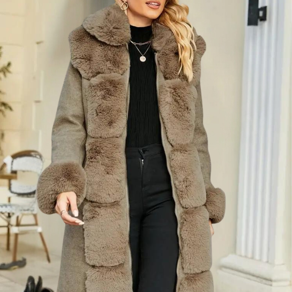 Christine | Plush Winter Coat for Women in Elegant Brown 4
