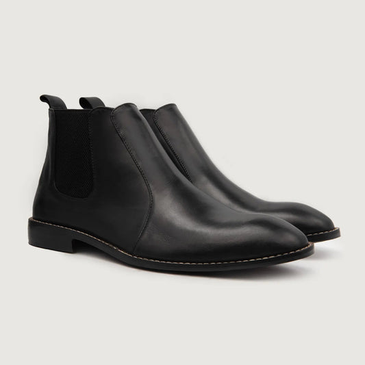 Clarkson Black Chelsea Boots for Men in Full Grain Leather - Stylish & Comfortable Footwear 0