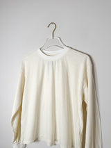 Cropped Long Sleeve T Shirt in Washed White | Women's Relaxed Fit Top in Hemp and Organic Cotton 1