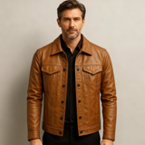 Delviera | Men’s Premium Rider Leather Jacket