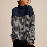 Eireann | Women’s Cashmere Chevron Turtleneck Sweater