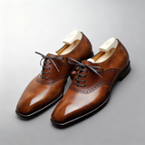 Elowen | Men’s Tan Leather Brogue Oxfords