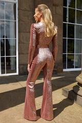 Kirsten | Women’s Sequin Flared Jumpsuit