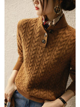 Francesca | Women’s Cable Knit Button-Up Sweater