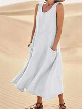 Brielle | Women’s Sleeveless Cotton-Linen Dress