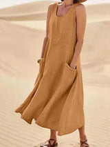 Brielle | Women’s Sleeveless Cotton-Linen Dress
