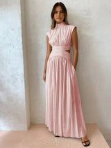 Leera | Women’s Cut-Out Mock Neck Maxi Dress