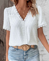 Louisa | Women’s Lace-Trim Lightweight Blouse