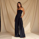Marjine | Women’s Strapless Wide-Leg Jumpsuit