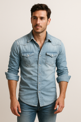 Cedric | Men’s Denim Shirt – Casual Style