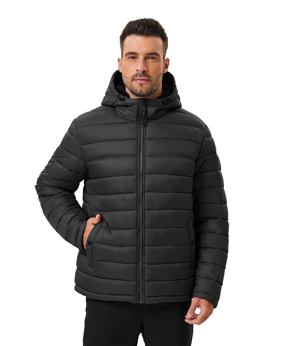 Men's Empire Quilted Puffer Jacket with Sherpa Lining for Winter Warmth & Style 0