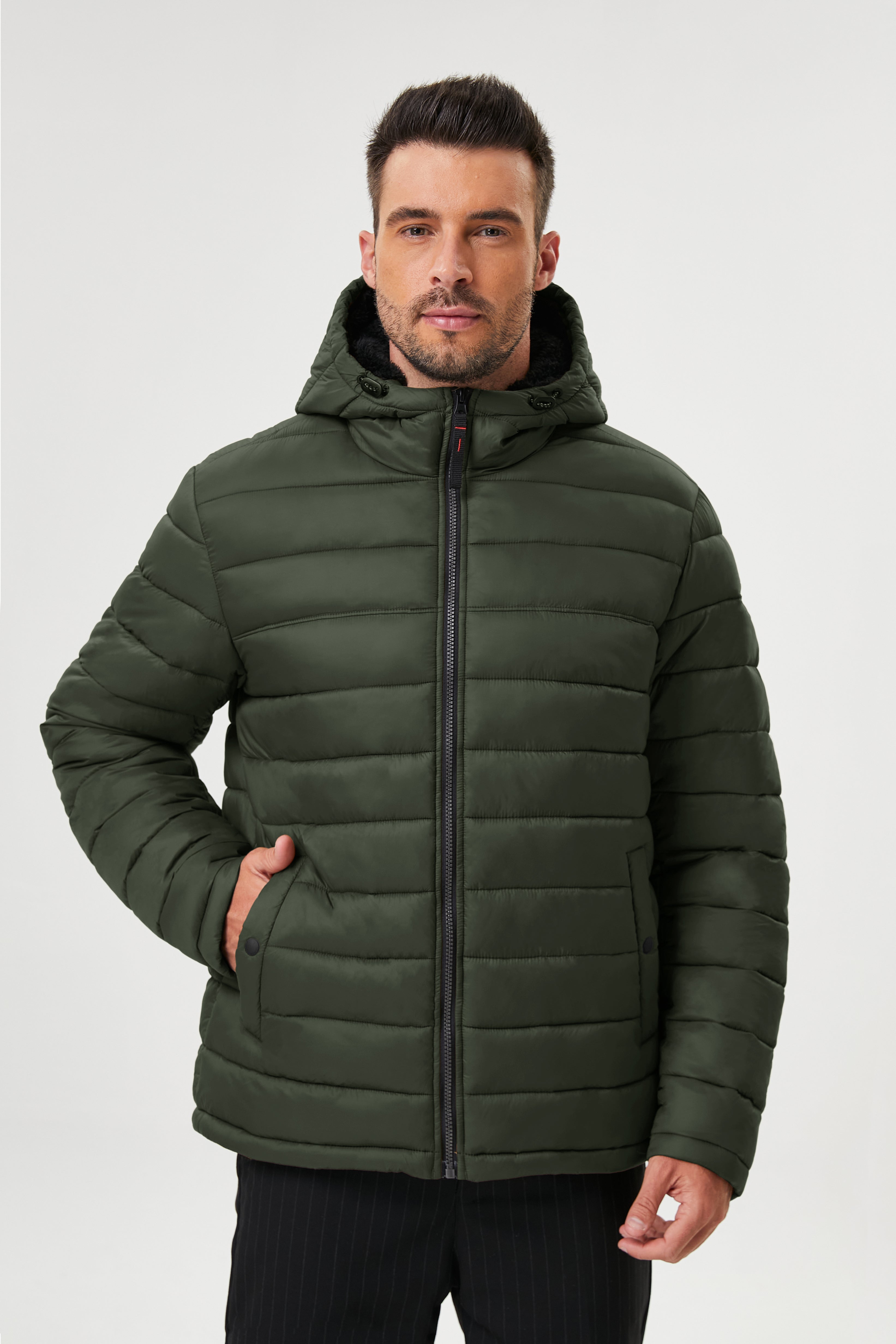 Men's Empire Quilted Puffer Jacket with Sherpa Lining for Winter Warmth & Style 10