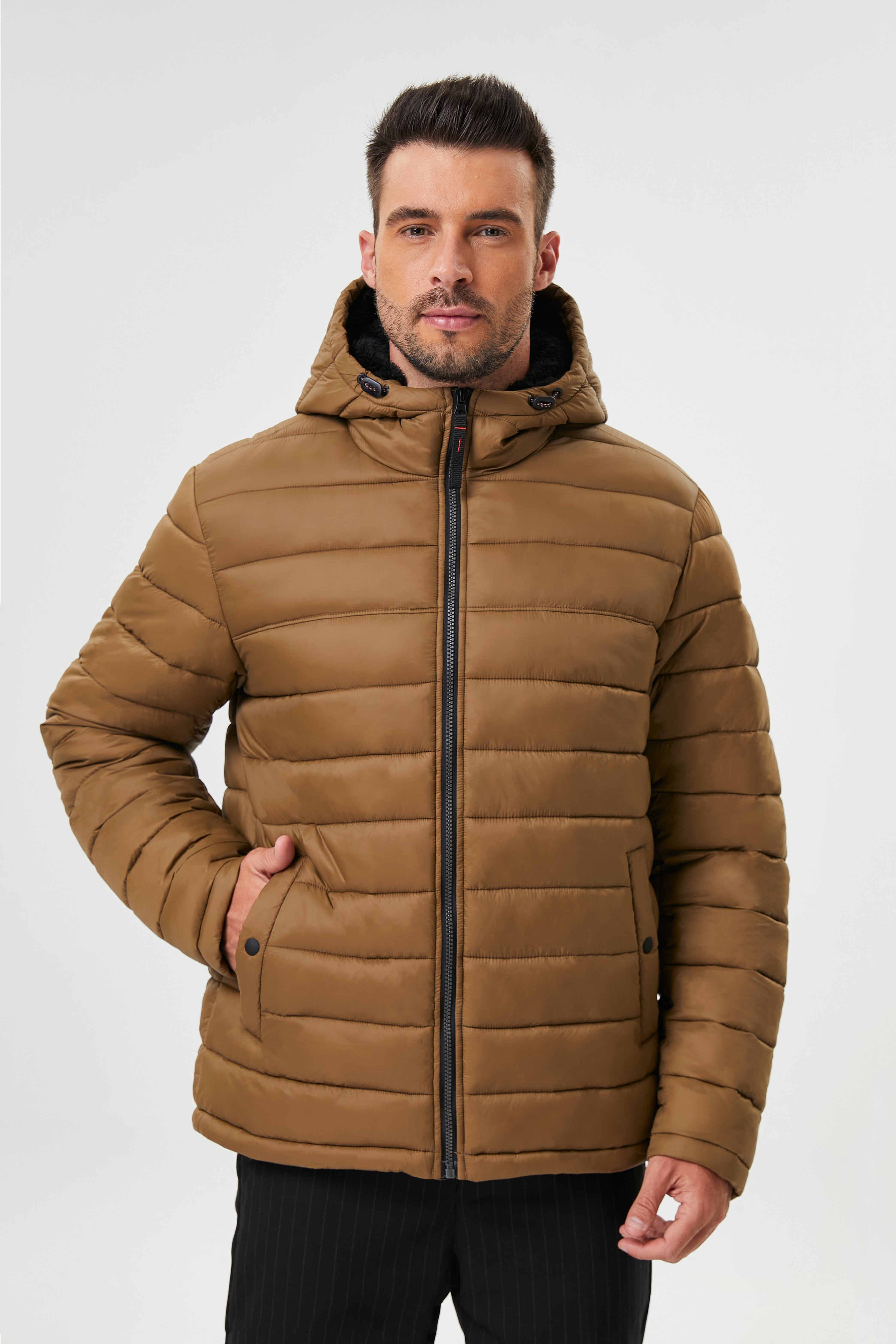 Men's Empire Quilted Puffer Jacket with Sherpa Lining for Winter Warmth & Style 11