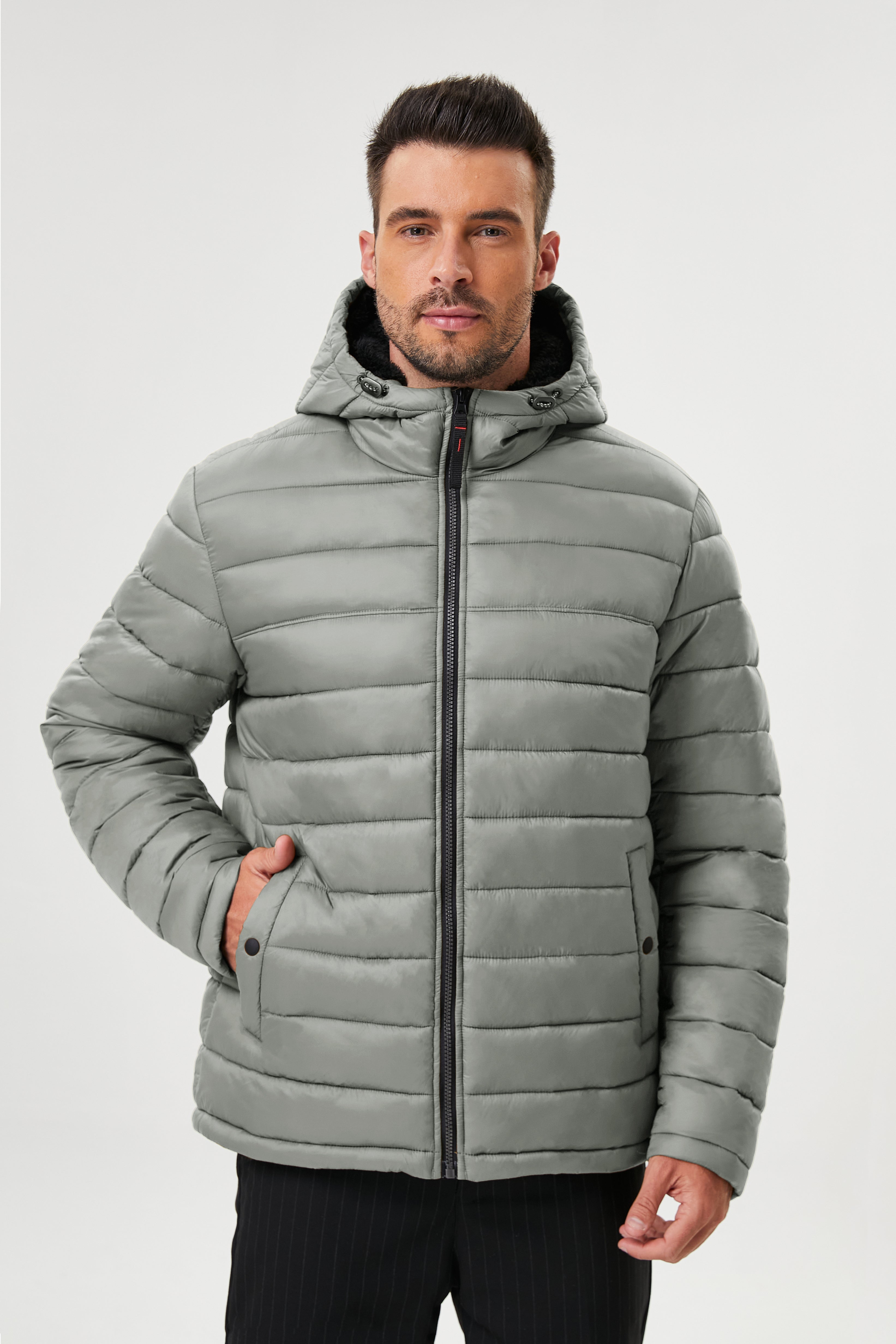 Men's Empire Quilted Puffer Jacket with Sherpa Lining for Winter Warmth & Style 12
