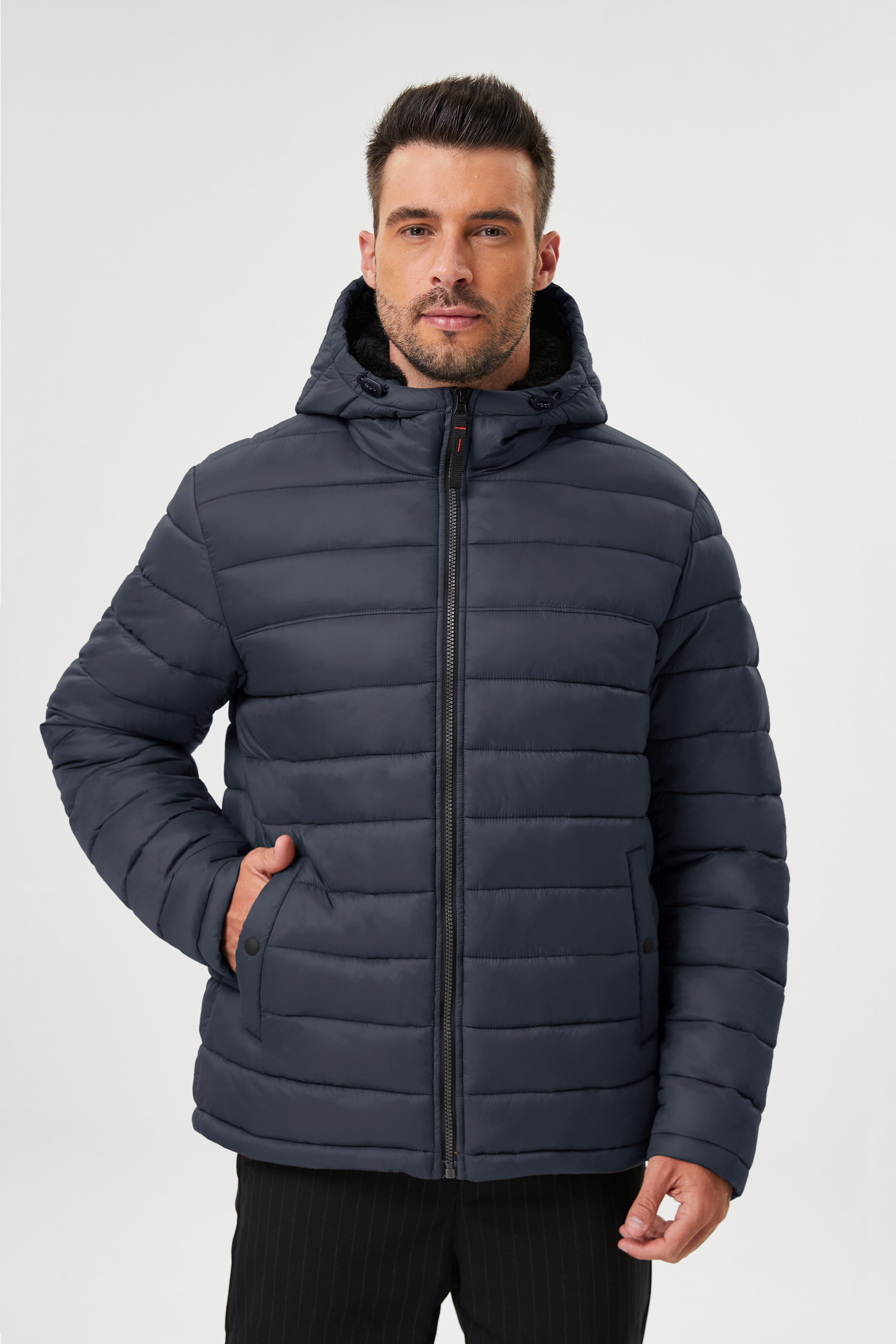 Men's Empire Quilted Puffer Jacket with Sherpa Lining for Winter Warmth & Style 4