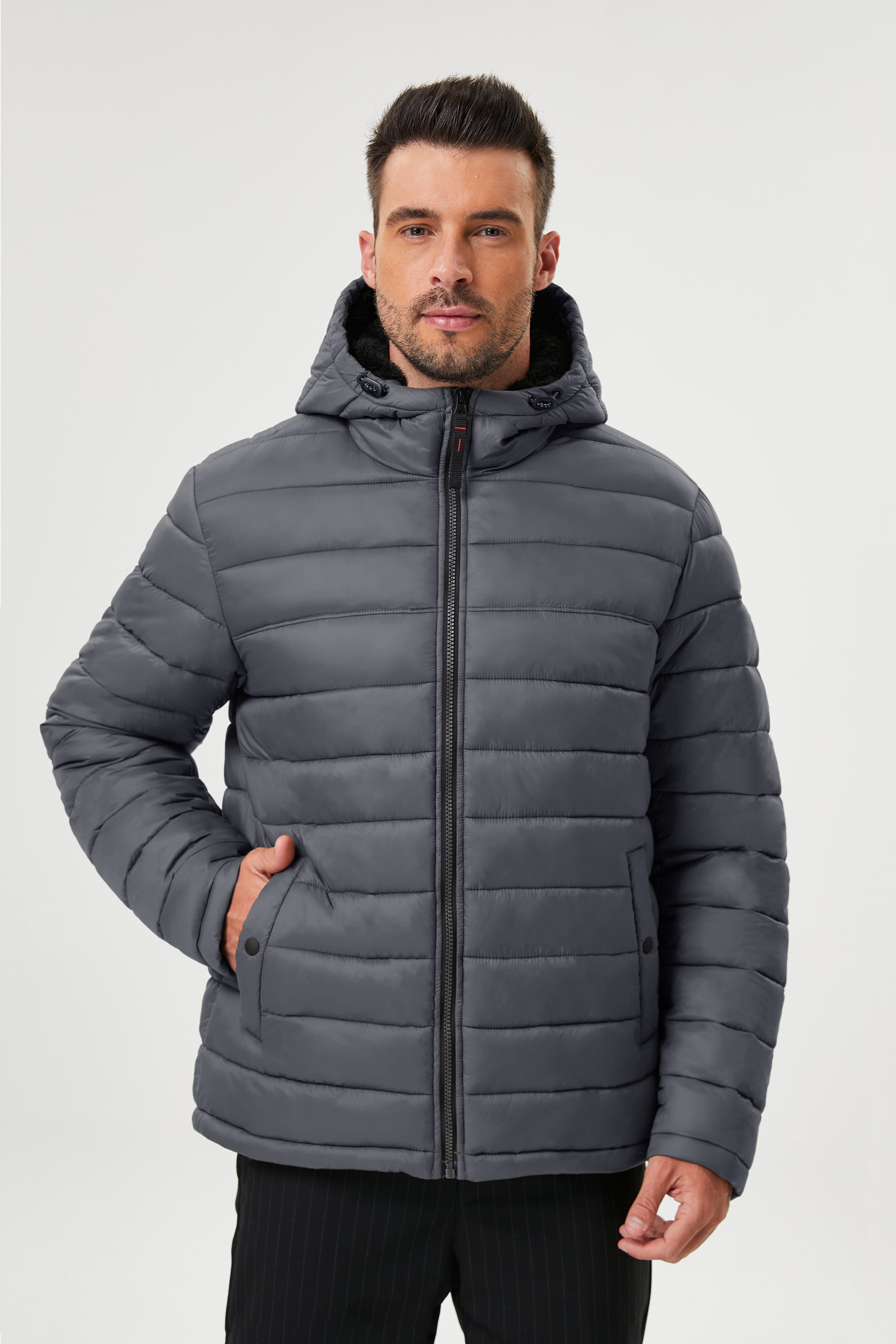 Men's Empire Quilted Puffer Jacket with Sherpa Lining for Winter Warmth & Style 8