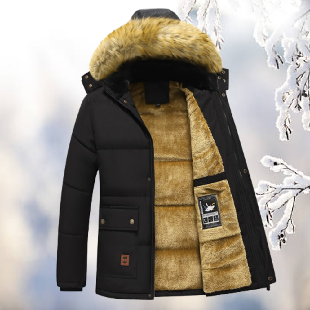 Men's Insulated Parka Jacket with Adjustable Fur Hood | Best Winter Jacket for Men 0