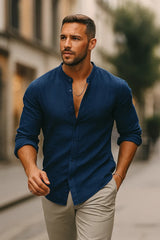 Taviero | Men’s 3/4 Sleeve Relaxed Shirt