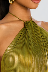 Peridelle | Women’s Metallic Halter Maxi Dress