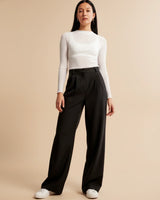 Movia | Women’s High Waist Pleated Leg Trousers