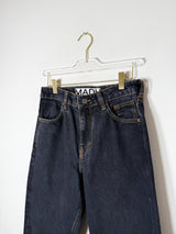 Ozon Black Sculpture | Cropped Barrel Men's Jeans in Washed Black 1