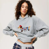Embroidered Puppy Oversized Hoodie | Unisex Casual Graphic Pullover Hoodie