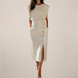 Treena | Women’s Tailored Sleeveless Midi Dress