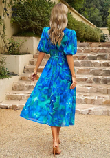 Roxie | Women’s Floral Puff Sleeve Midi Dress