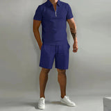 Valezo | Men’s Luxury Two-Piece Polo & Tailored Shorts Set
