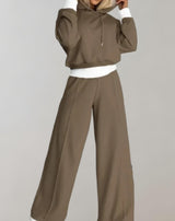 Krystalyn | Women’s Two-Piece Cropped Hoodie Tracksuit Set