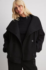 Marcelline | Women’s Short Wool Jacket with Double Snap Closure