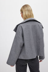 Marcelline | Women’s Short Wool Jacket with Double Snap Closure