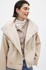 Marcelline | Women’s Short Wool Jacket with Double Snap Closure