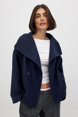 Marcelline | Women’s Short Wool Jacket with Double Snap Closure
