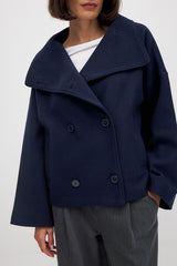 Marcelline | Women’s Short Wool Jacket with Double Snap Closure