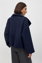 Marcelline | Women’s Short Wool Jacket with Double Snap Closure