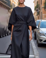 Celesia | Women’s Lantern Sleeve Belted Dress